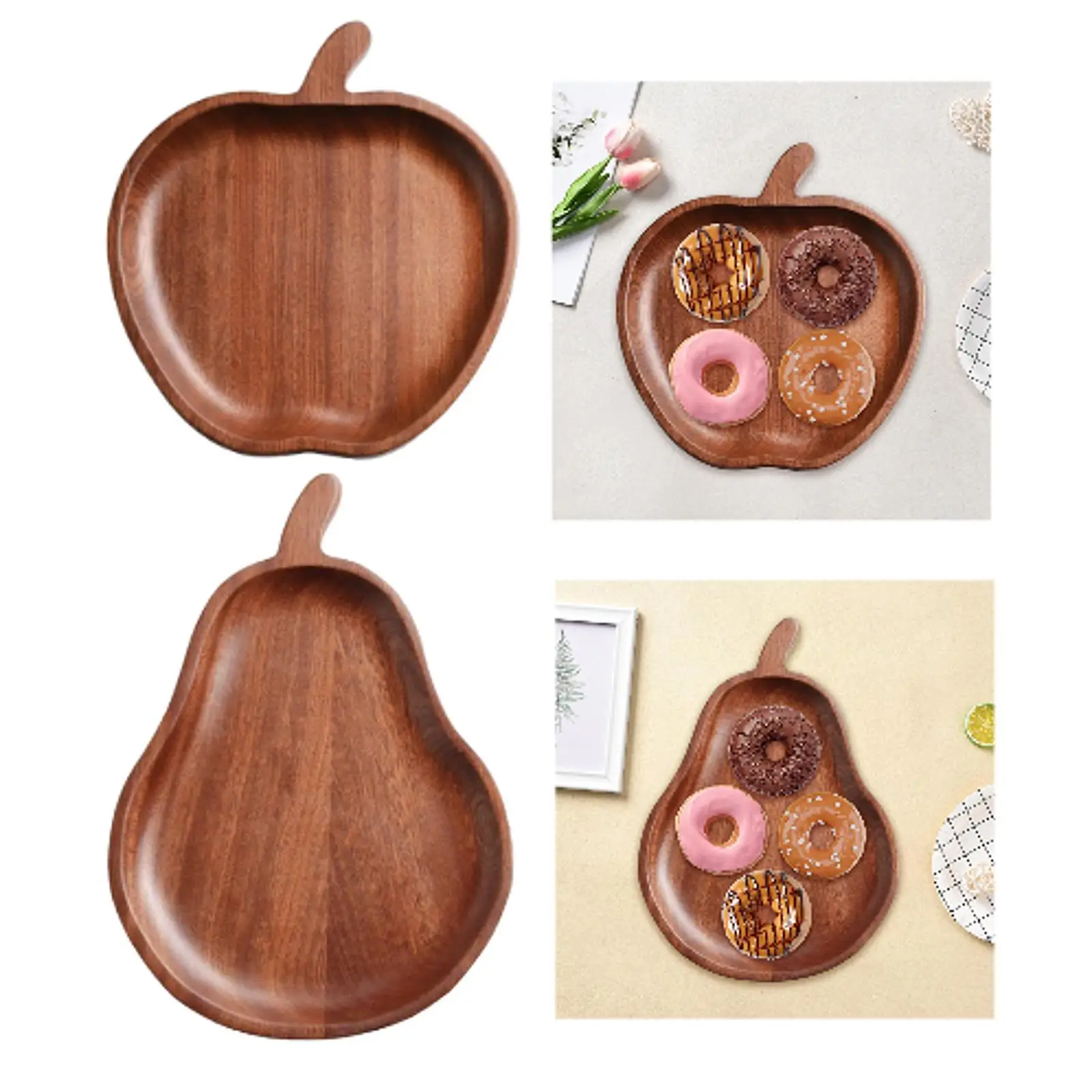 Wood Dish Serving Board Wooden Plate for Dessert Displays Salads Centerpiece