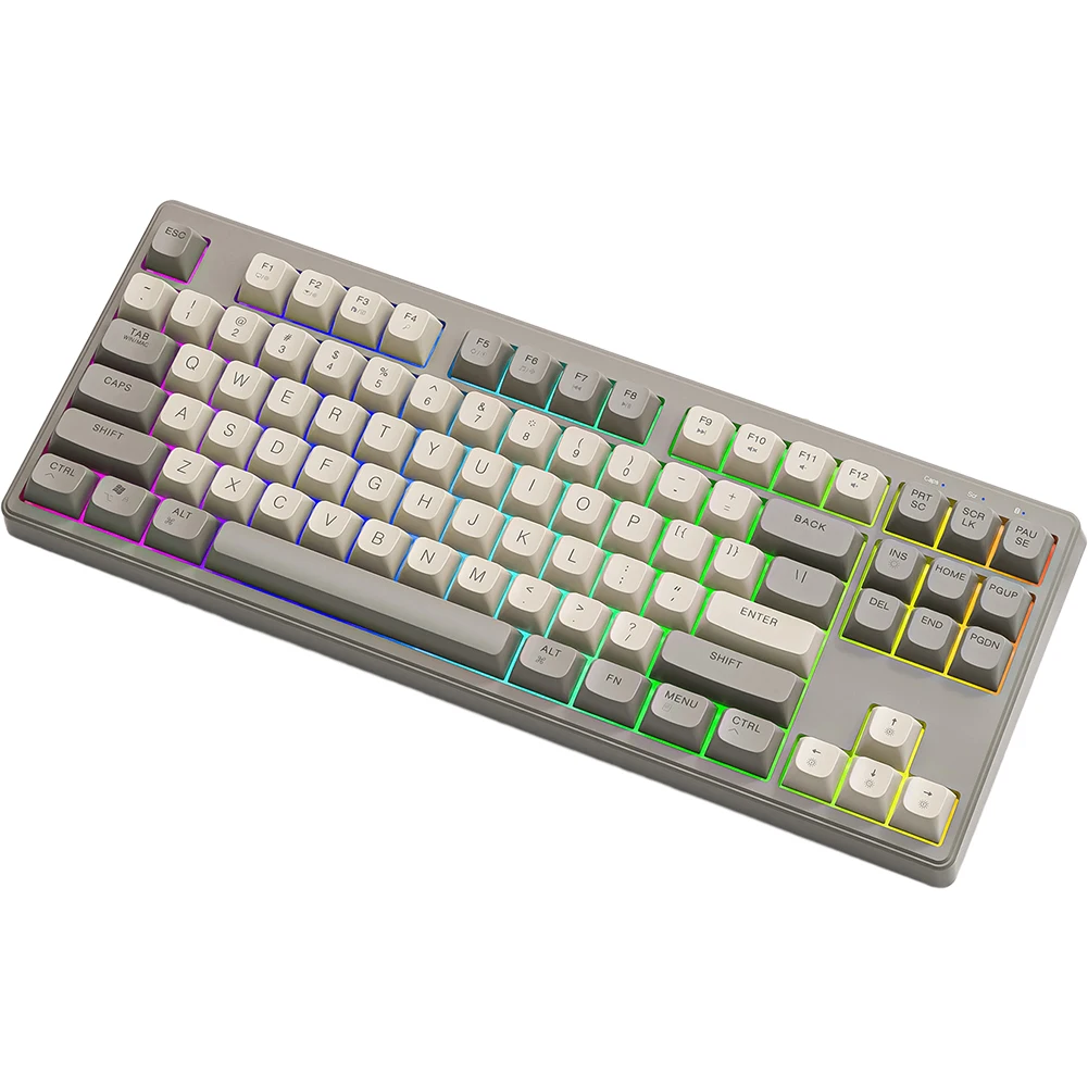 Bluetooth-Compatible Hot-Swappable Keyboard 87 Keys Gaming Keyboard Wireless 2.4G Personalized Keypad RGB Lighting Effect Silent
