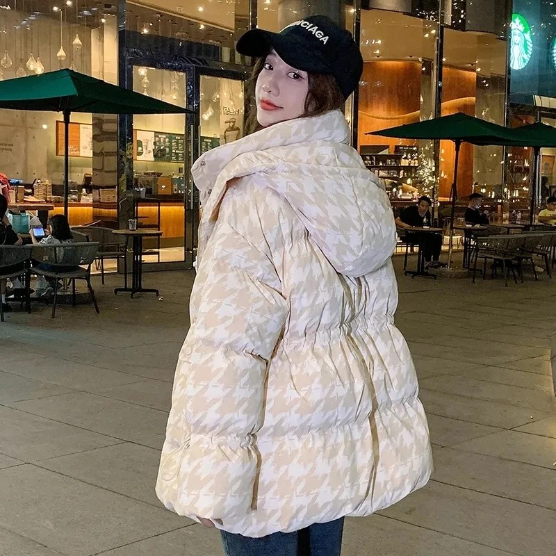 

Down Cotton Padded Jacket Women 2022 Autumn Winter New Fashion Loose All-match Casual Bread Coat Female Hooded Thick Warm Parkas