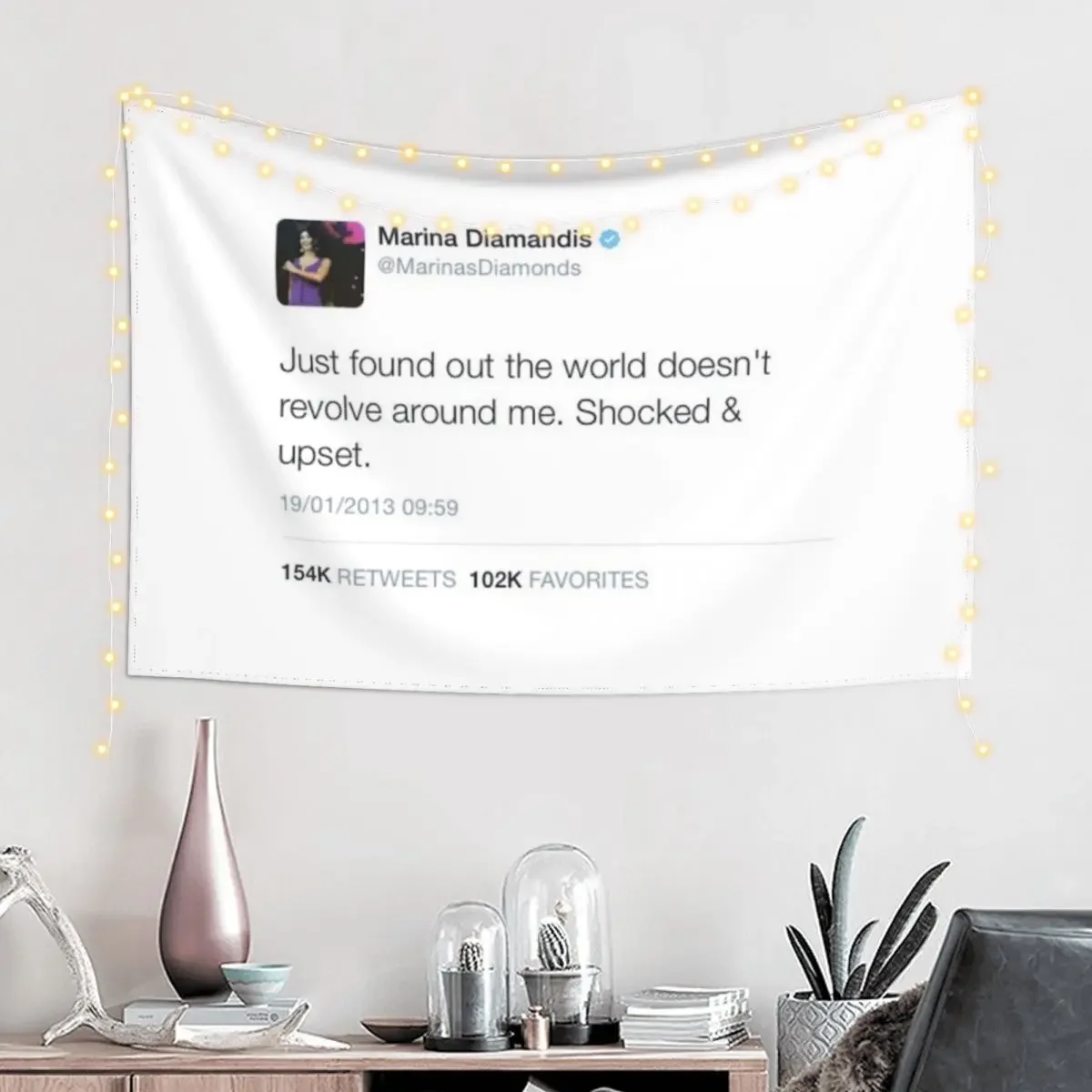 Marina and the Diamonds Tweet Tapestry Living Room Decoration Wall Coverings Tapestry