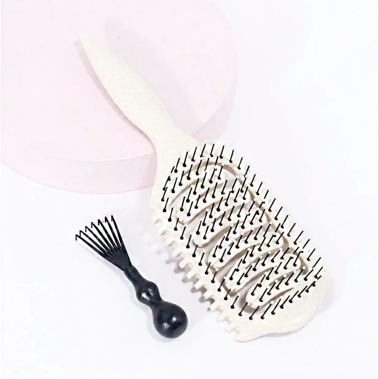 2-Piece Hair Styling Brushes with Cleaning Claws