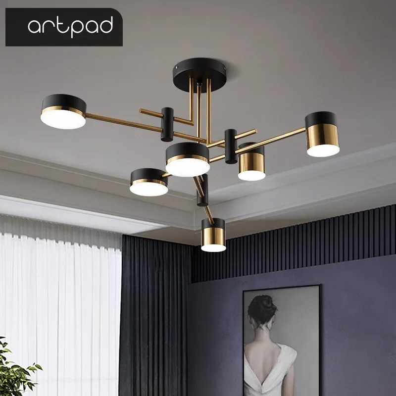 Artpad Modern Kitchen Ceiling Chandelier Lighting for Living Room Led Hall Chandeliers Hanging Pendant Light