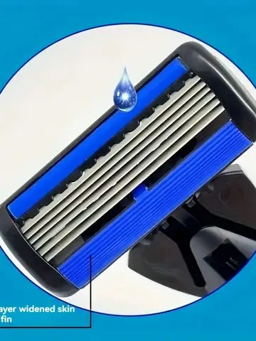 6-layer razor blade, men's stainless steel blade, classic water washed razor, sharp blade for clean shaving
