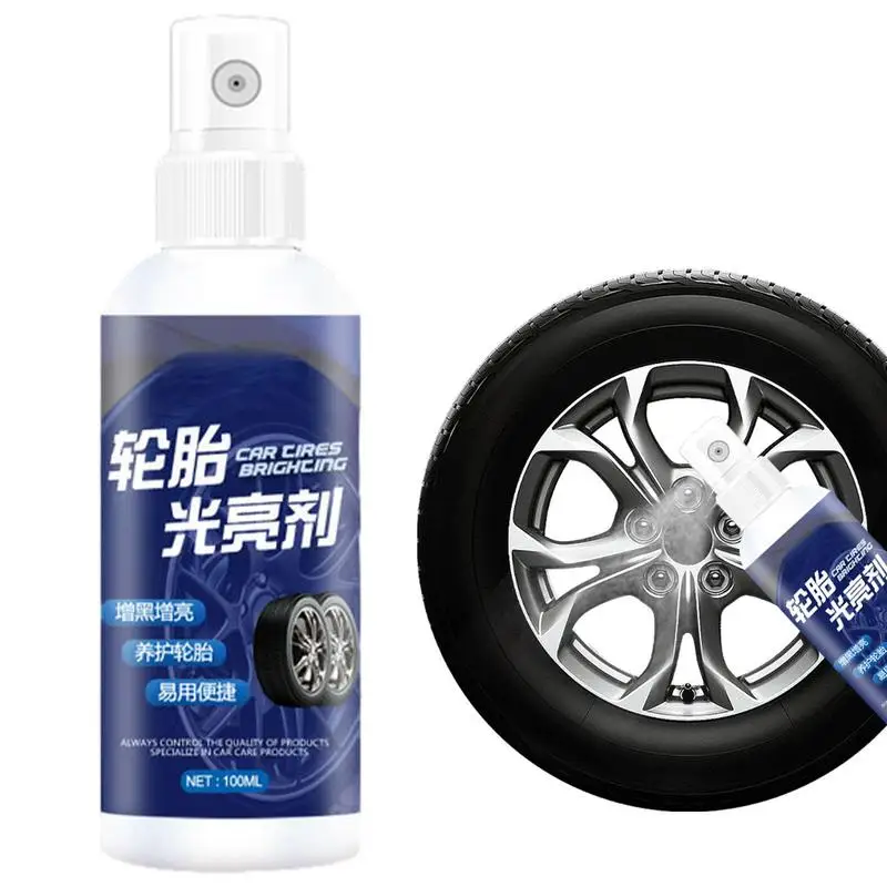 

100ml Tire Wax Spray Auto Wheels Brightener Liquid Tire Oil Cleaning Polish Protective High Gloss Glaze Blackening Polish