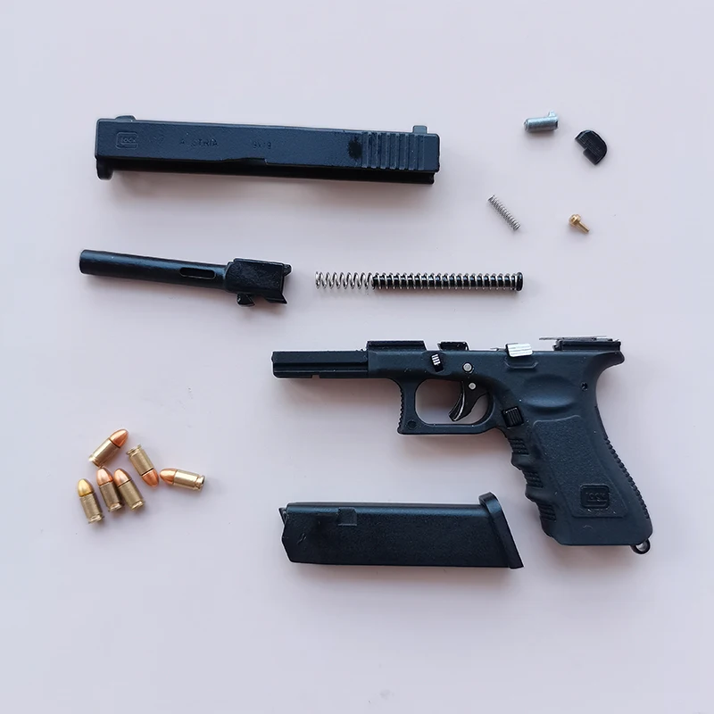 Mini metalowy Desert Eagle Glock G17 brelok pistolet kształt miniaturowy wystrój przenośny pistolet Model powłoki wyrzucania darmowe prezenty