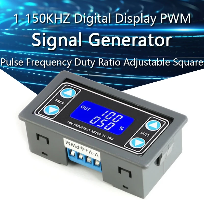 

1HZ~150KHZ Signal Generator Digital Display PWM Pulse Frequency Duty Ratio Adjustable Square Wave Rectangular Signal Generator