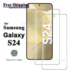 Screen Protector For Galaxy S24 5G Samsung Tempered Glass HD 9H High Aluminum Crystal Clear Fingerprint Unlock