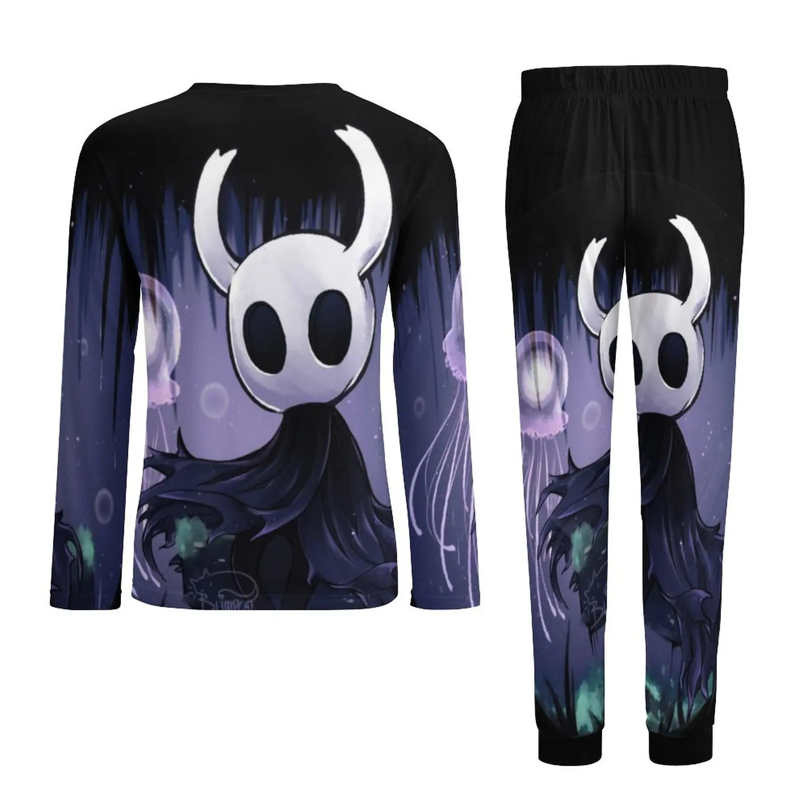 Hollow Knight Pajamas Autumn Adventure RPG Game Casual Nightwear Men 2 Piece Graphic Long-Sleeve Soft Oversize Pajama Sets