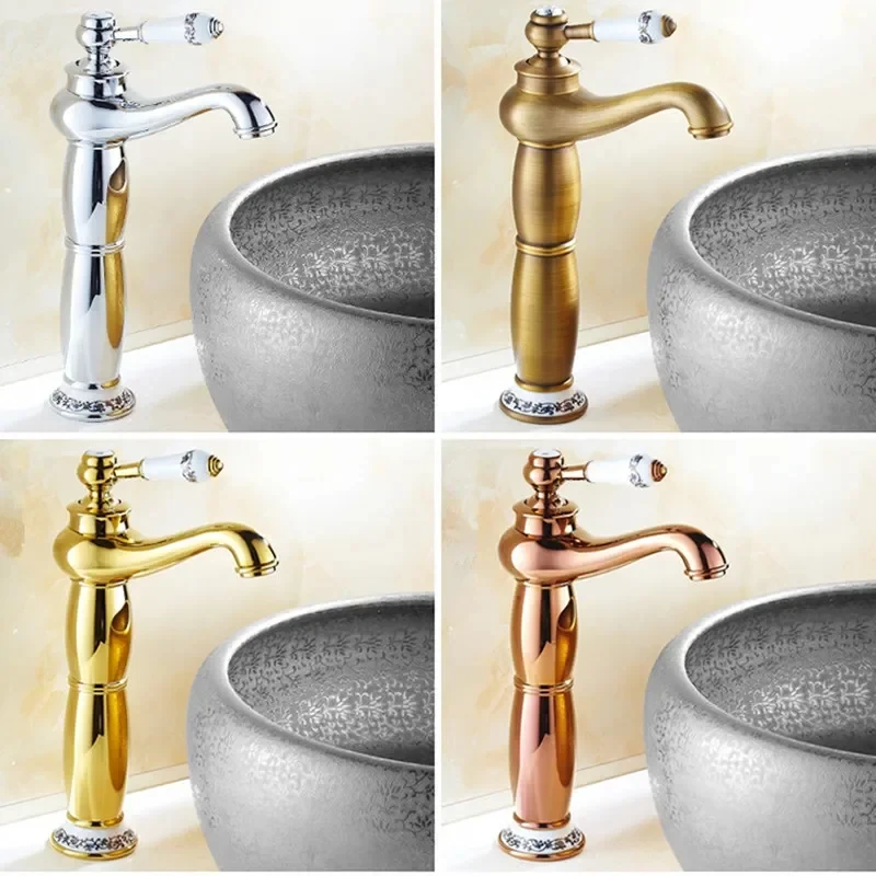 

Vintage Bathroom Faucet Brass Teapot Type Wash Basin Faucet Antique Copper Sink Basin Faucet Hot and Cold Mixer Tap