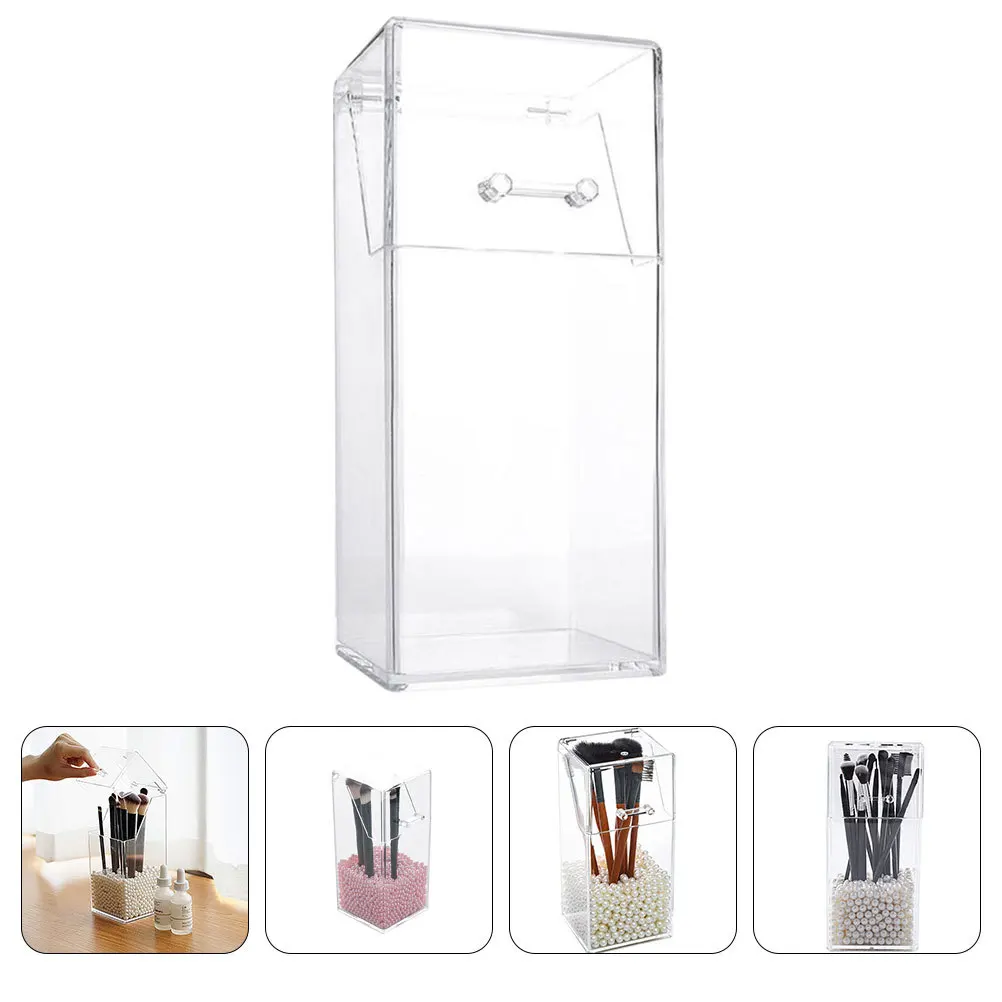 

Clear Acrylic Makeup Brush Cup Pen Holder Organizer Vanity Desk Accessories Modern Design Christmas Wedding Gift