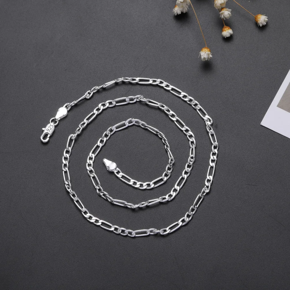 

Hot Silver Color Classic 4MM Geometry Chain Necklaces for Woman Fashion Fine Party Wedding Accessories Jewelry Gifts