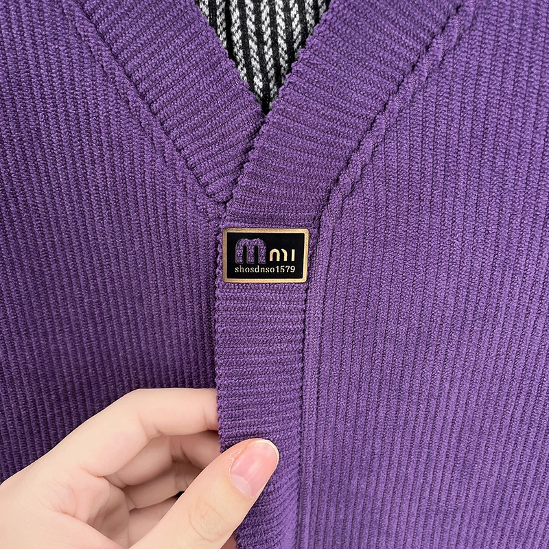 Высококачественный мужской трикотаж с длинными рукавами, ложный двухсекционный пуловер с лацканами на одной пуговице в корейском стиле, зимняя качественная мужская одежда для отдыха