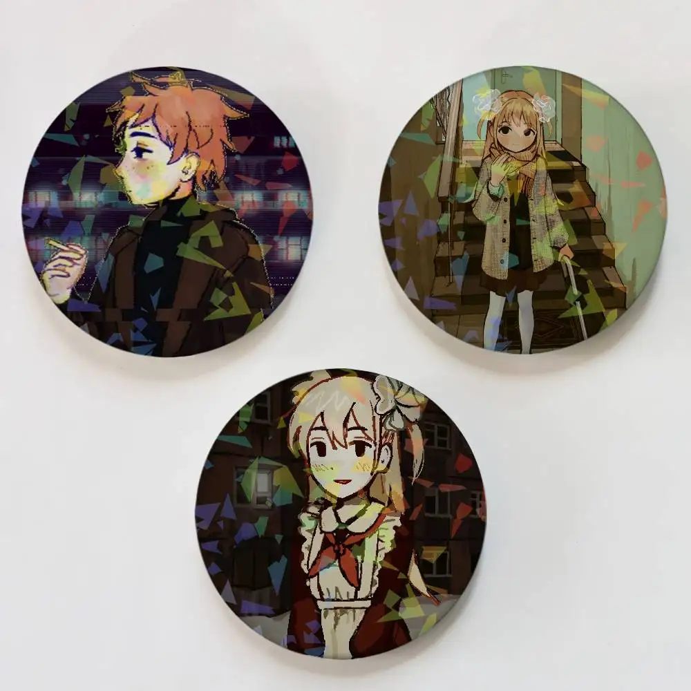 Game Flesh Blood and Concrete Round Badge for Backpack Accessories Laser Lapel Pins Jewelry Gifts