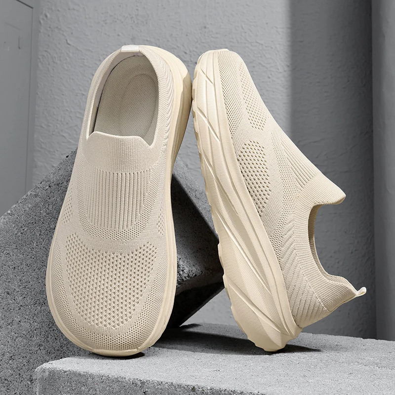 Men Large Size Wide Toe Sock Sneakers, Ultra Light Breathable Non-slip Durable Thick Sole Daily Casual Athletic Shoes