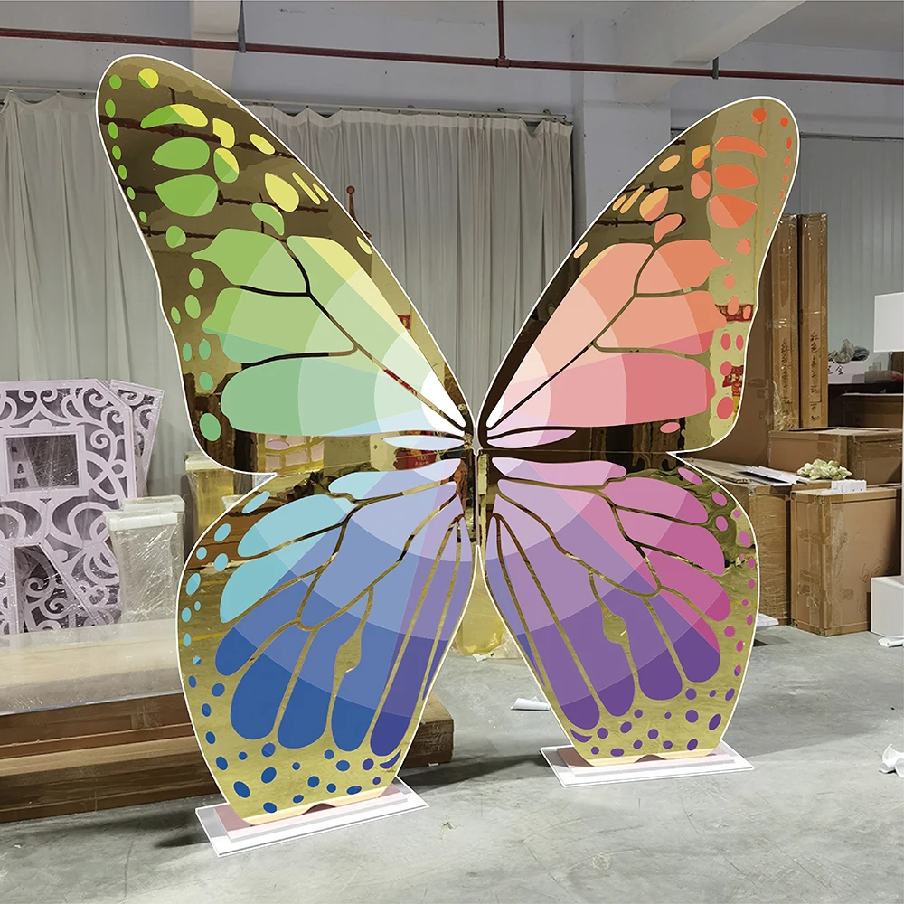 

Wedding Supplies Colorful Acrylic Butterfly Backdrops Decoration Stage Party Props