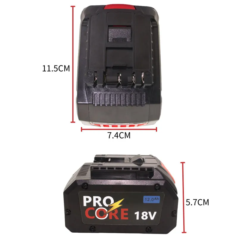 12Ah ProCORE replacement battery for Bosch 18V cordless tools BAT609 BAT618 GBA18V 21700 high power 5C power cell combination