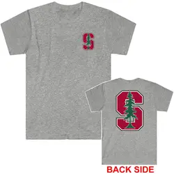 Stanford University Logo Men's Grey T-Shirt Size S to 5XL