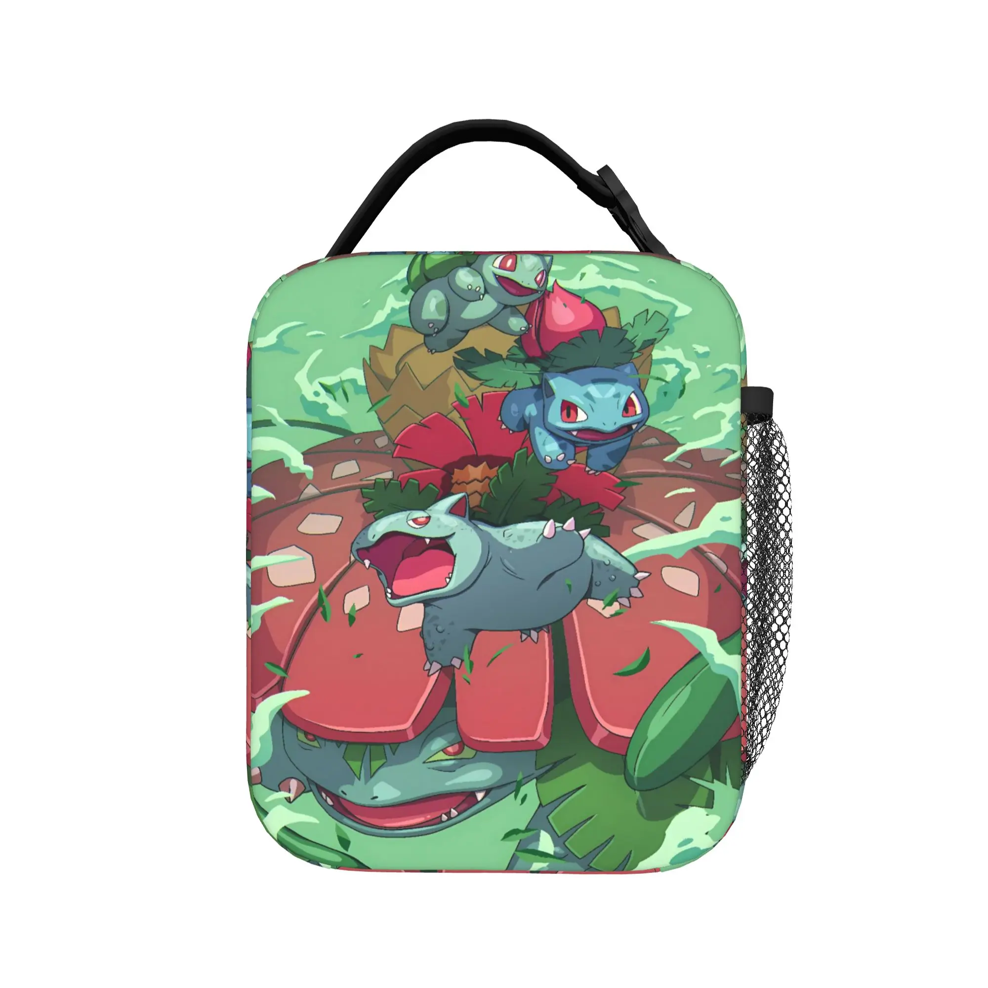 Bulbasaur Bloom Anime Lunch Bag For Child  Designer Travel Lunch Box Leisure Portable Oxford Cooler Bag