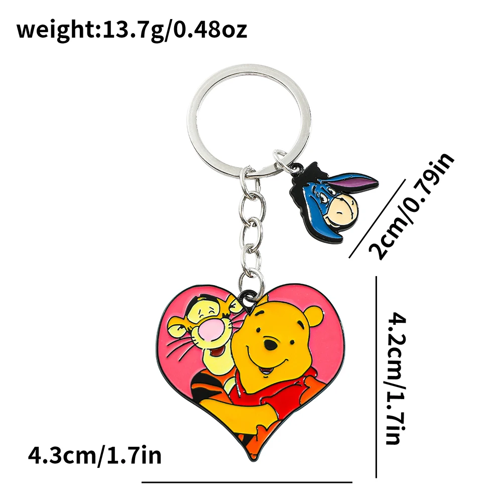 Disney Cute Cartoon Tiger keychain Pooh Bear and Friends Tigger Keyring for Backpack Car Ornament Accessories Gifts