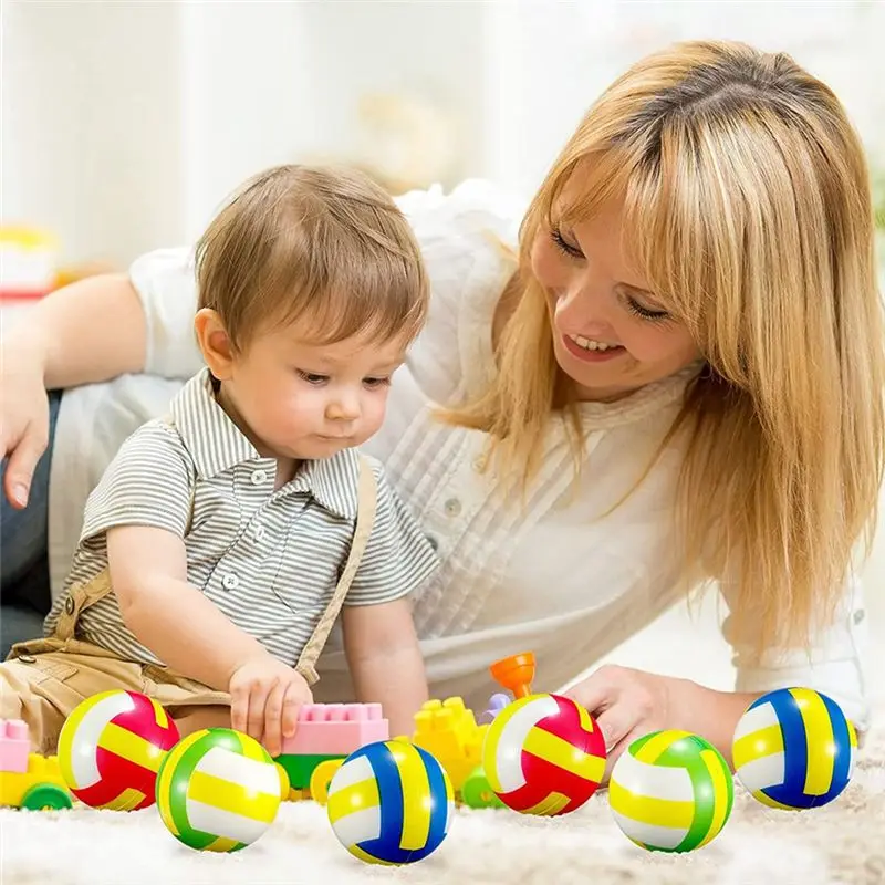 B05C-60Pcs كرات ضغط الكرة الطائرة الصغيرة 2.36 بوصة كرات رياضية كرة طائرة صغيرة للأطفال لتخفيف التوتر والحفلات