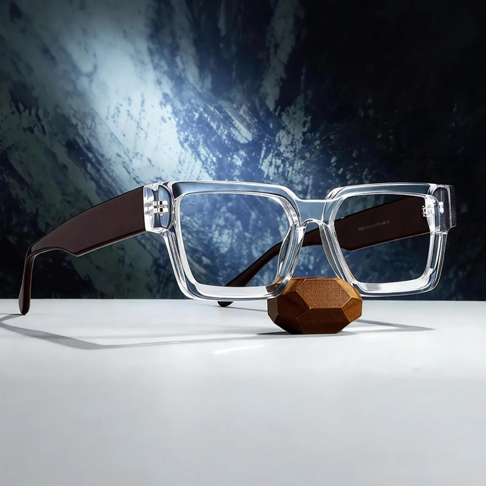

2026 New World Fashion Trend Retro Classic Square Acetate Large Frame Men's Glasses Frame Casual Creative Women's Luxury Glasses