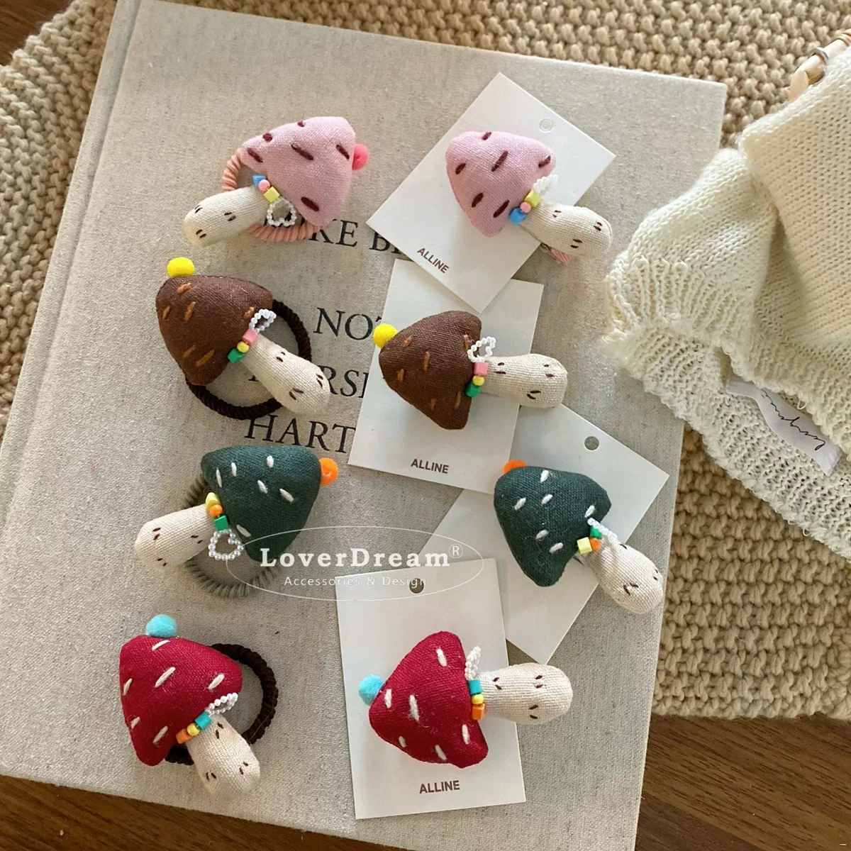 

Cartoon Mushroom Hair Clips for Girls Hairpins Baby Side Clip Cute Hair Accessories Handmade Kids Hair Tie Girl Ponytail Holder