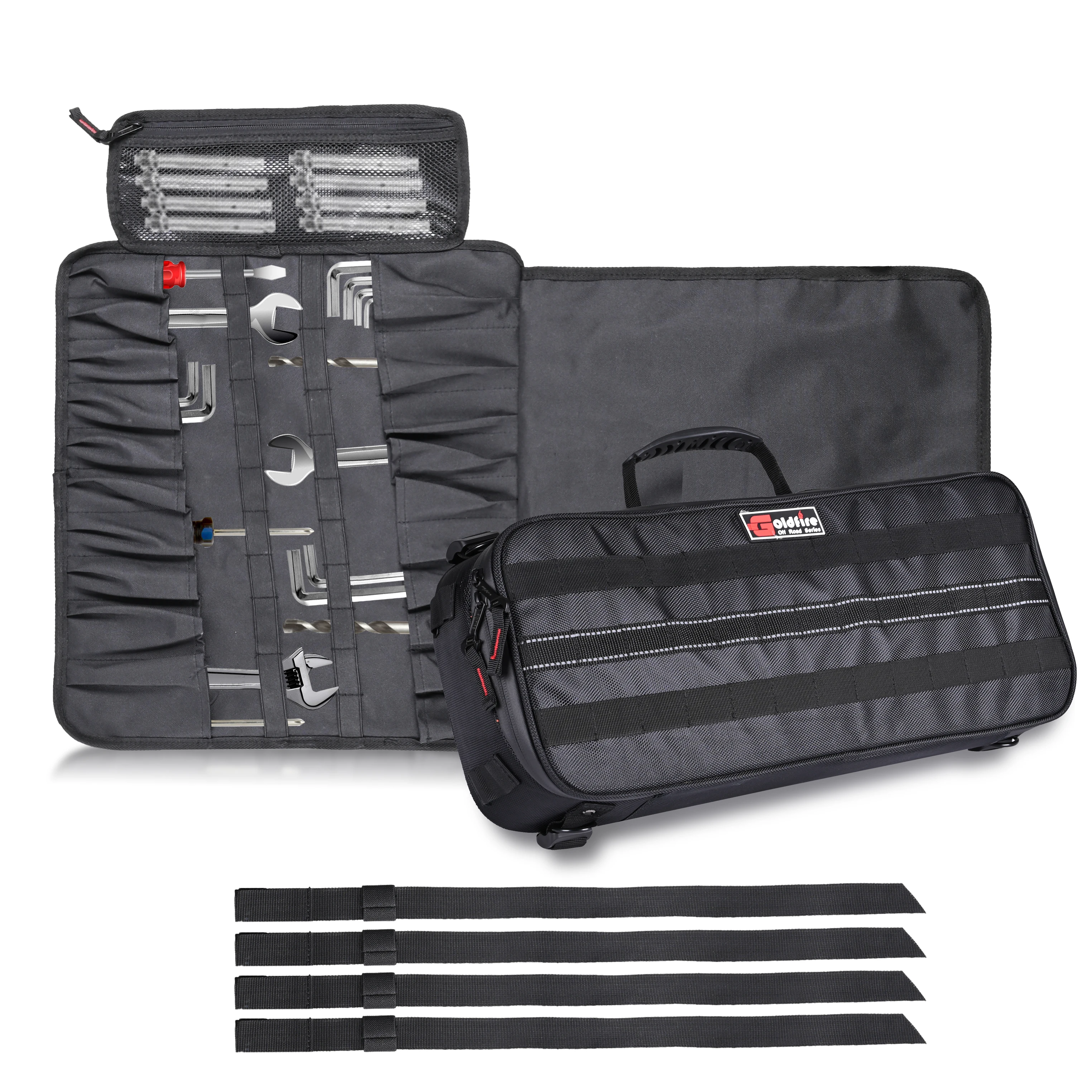 Universal Travel Tool Kit Storage Cable Bag Heavy Duty Canvas Organizer Tool Roll Wrench for UTV ATV SxS Car Truck 4 x4 Offroad