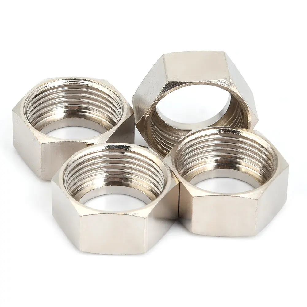 4Pcs Copper Plating Hex Nut Water Heater Nut Corrugated Pipe Nut Gas Pipe Tube Fittings Kitchen Faucet Accessories