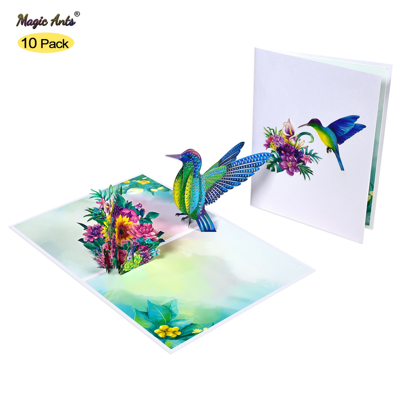 10 Pack Hummingbird 3D Pop Up Card for Kids Wife Birthday Anniversary All Occasions LTD312*10