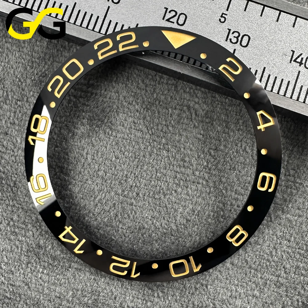 38mm * 30,7mm Keramik-Lünette GMT Hochwertige Uhrenlünette Uhrenteile Zubehör Geneigtes Einlege-Modul – Detail 7