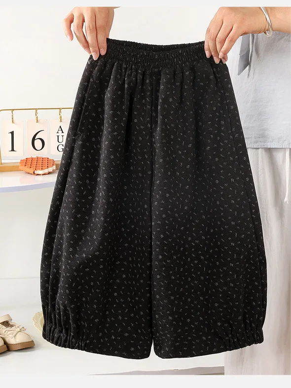 Girls Polka Dot Lantern Pants High Waist Loose Casual Long Trousers 2026 New Style Fashionable Base Layer Pants