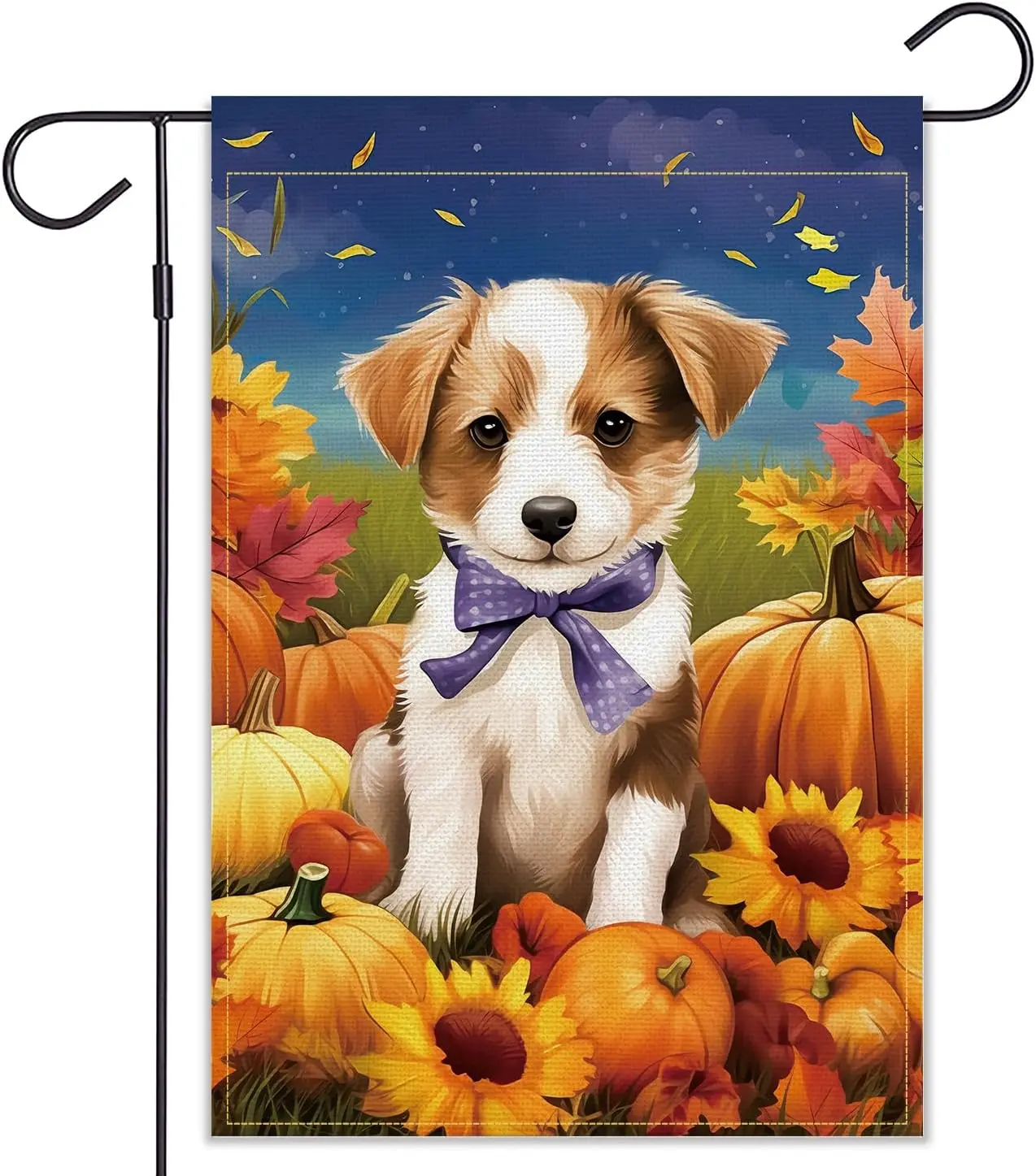 Balgardekor Fall Cute Puppy Dog Welcome Garden Flag For Outside Thanksgiving Garden Flags 12x18 Double Sided Front Yard Smal zzo