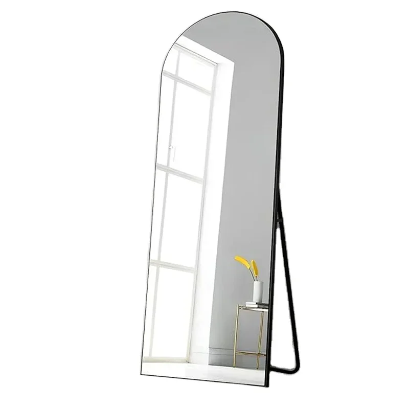 Full-length mirror, black arched mirror, large floor mirror hanging diagonally