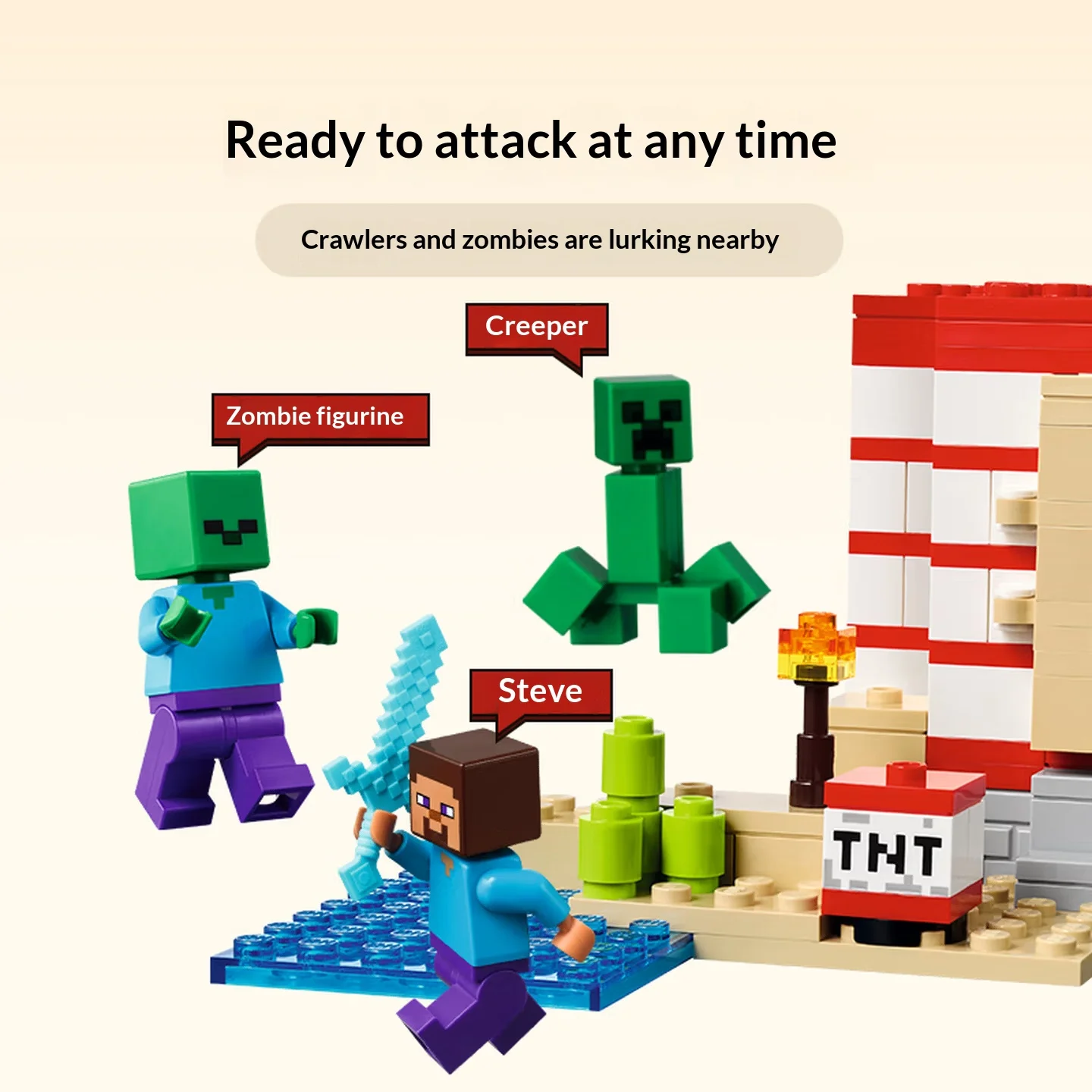 Lego Blocks My World TMT Jungle-Juego de casa de madera, juguetes sensoriales para niños y niñas de 3 años + modelo DIY, regalo para niños