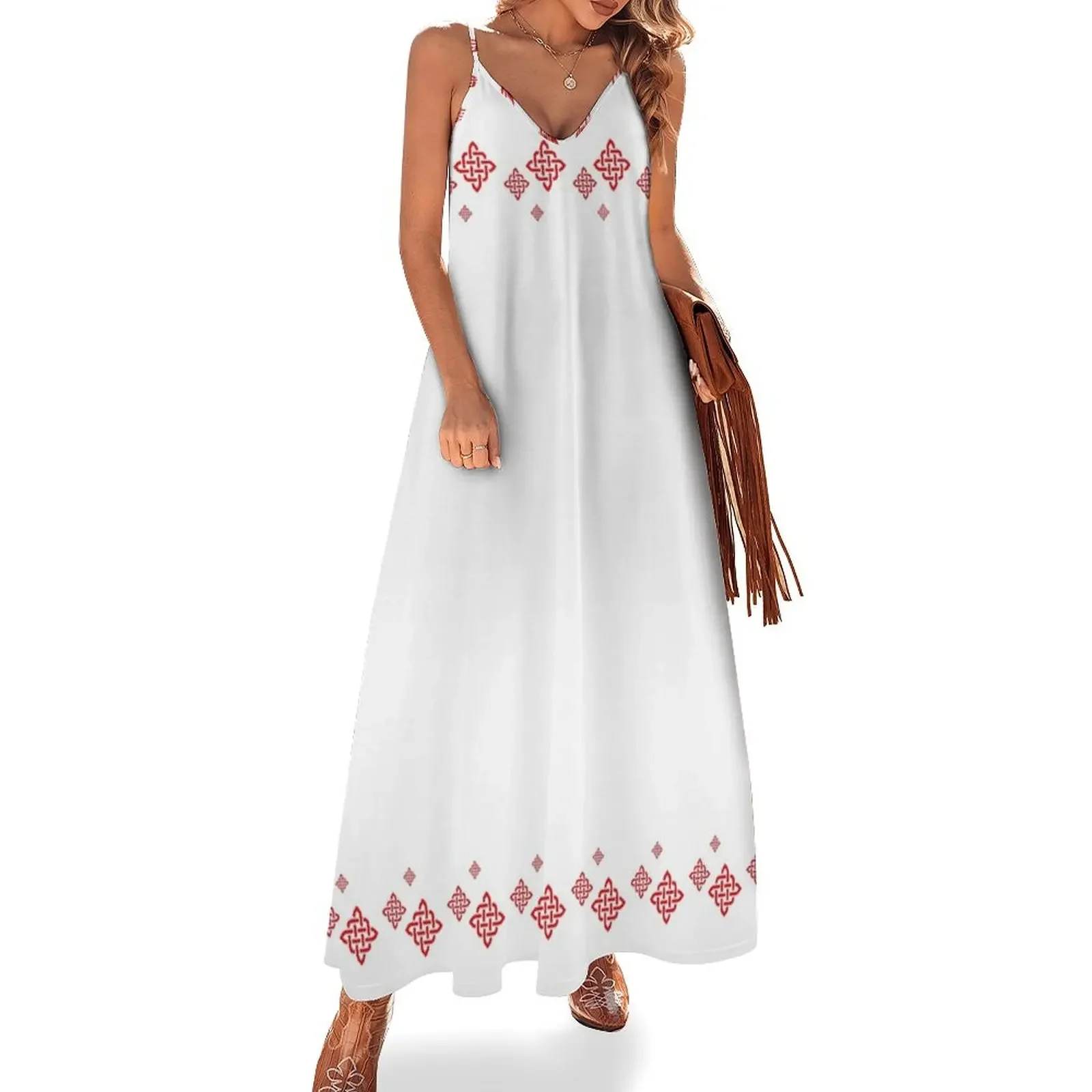 

Croatian red knot on white Sleeveless Dress women's dresses luxury fairy dress dresses with long sleeves dresses summer