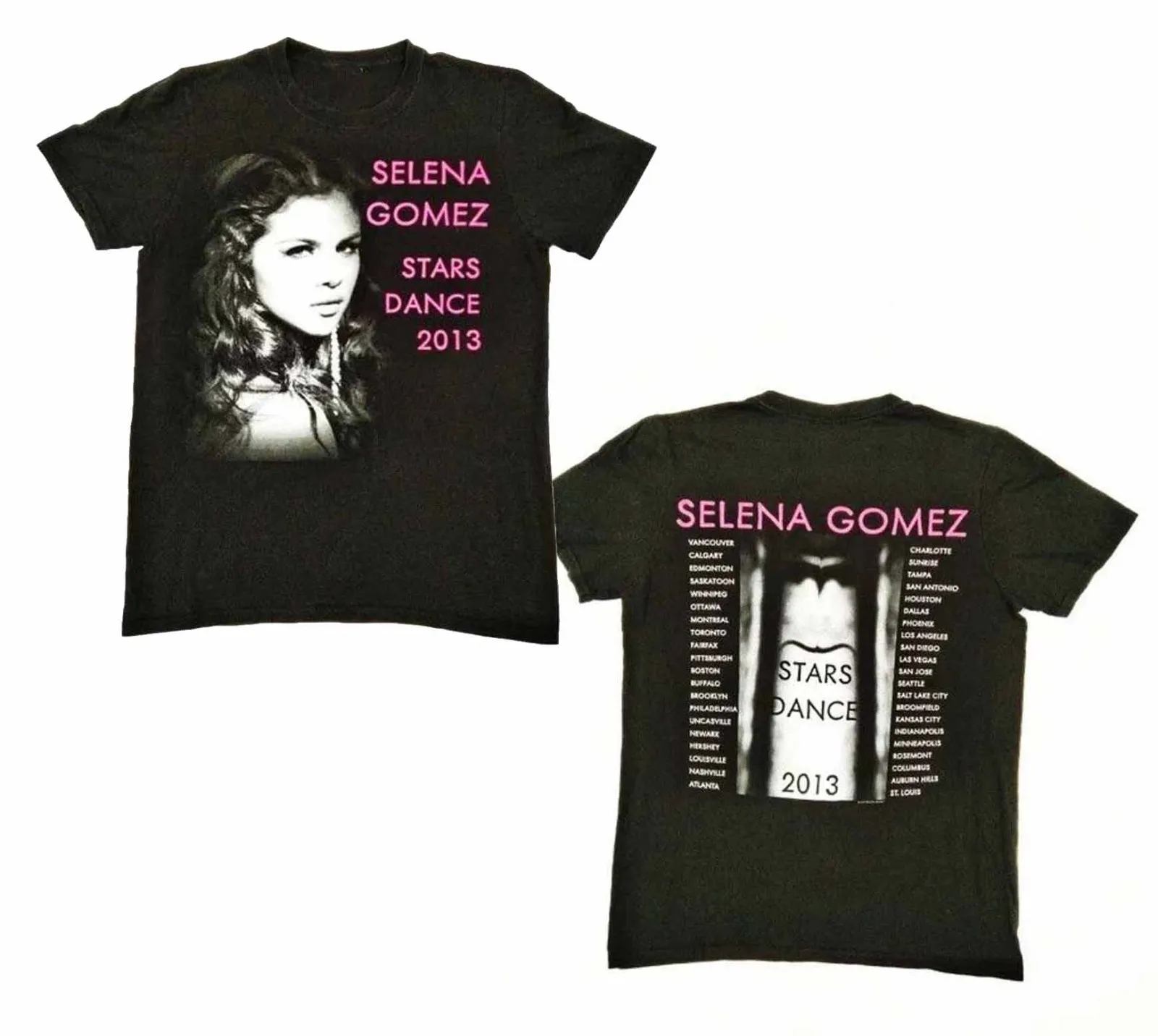 2 Sides 2013 Selena Gomez Promo Tour Shirt Black Unisex S-5XL KY146