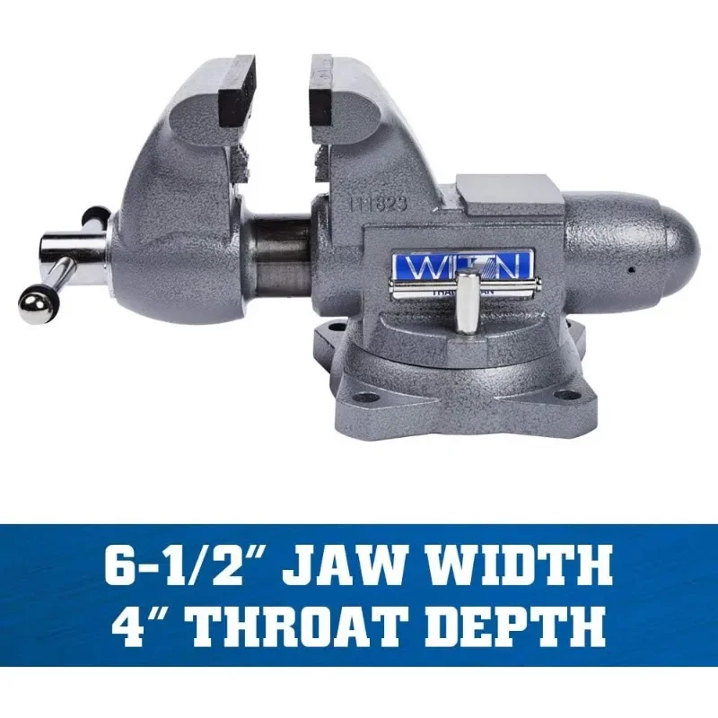 

Tradesman Bench Vise, 6-1/2" Jaw Width, 6" Max Jaw Opening, 4" Throat (Model 1765)