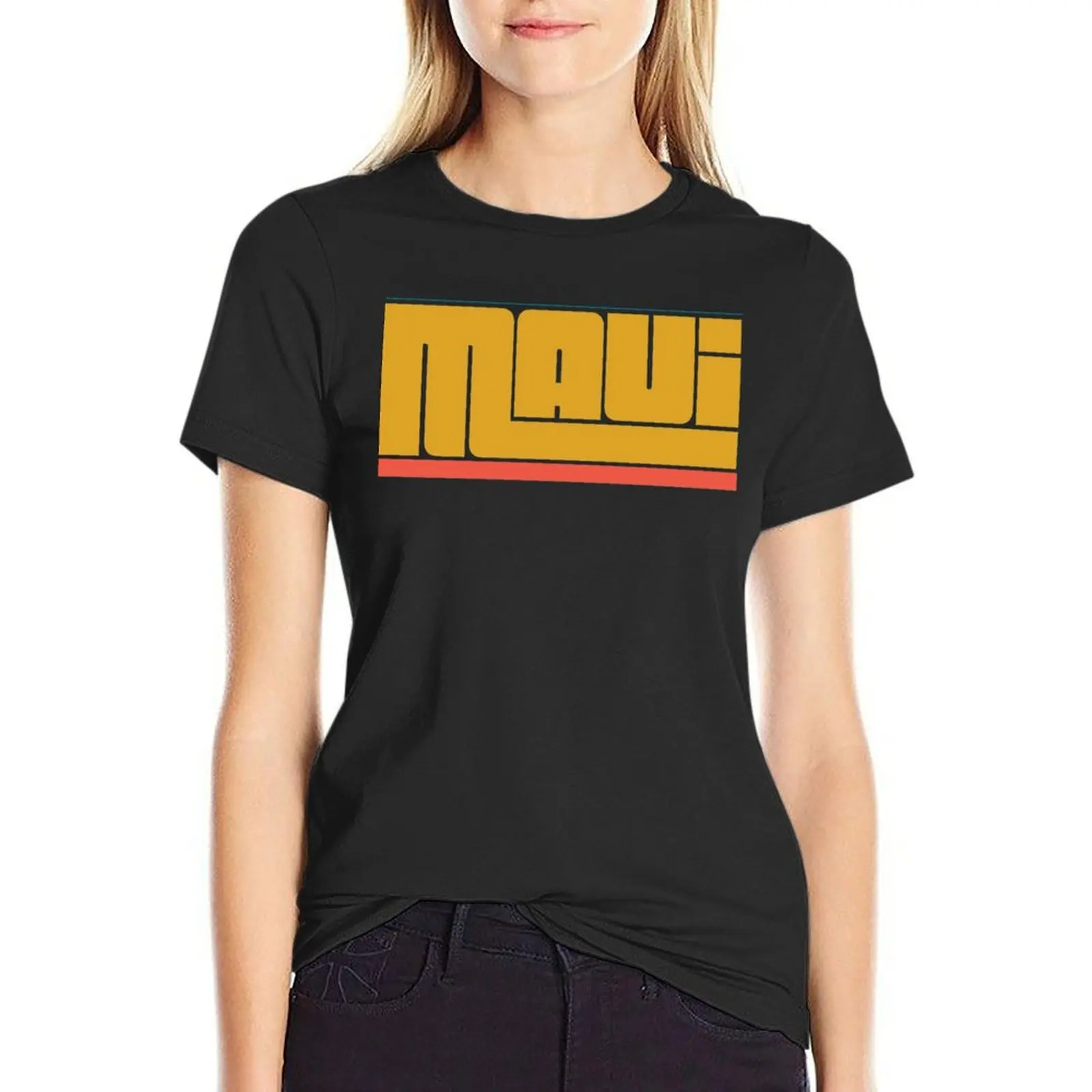 Retro Inspired Maui 1970's 1980's Hawaii T-Shirt vintage clothes Female clothing t-shirt dress for Women long