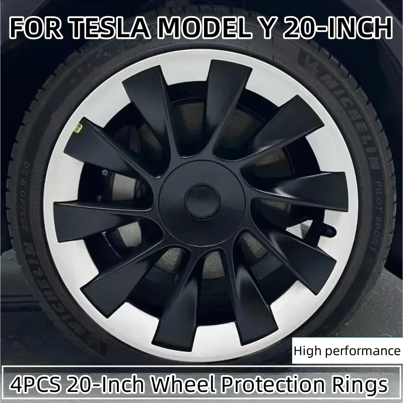 4PCS Hub Protection Cap 20-Inch Wheel Caps Performance Replacement Wheel Full Rim Cover Accessories For Tesla Model Y 2020-2024
