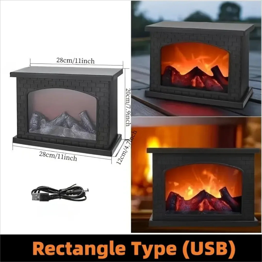 1pc Retro Simulation Fireplace Flame Lamp Log Effect Fire Comfortable Home Decoration Simulation LED Carbon Fire Flame Lamp Fash