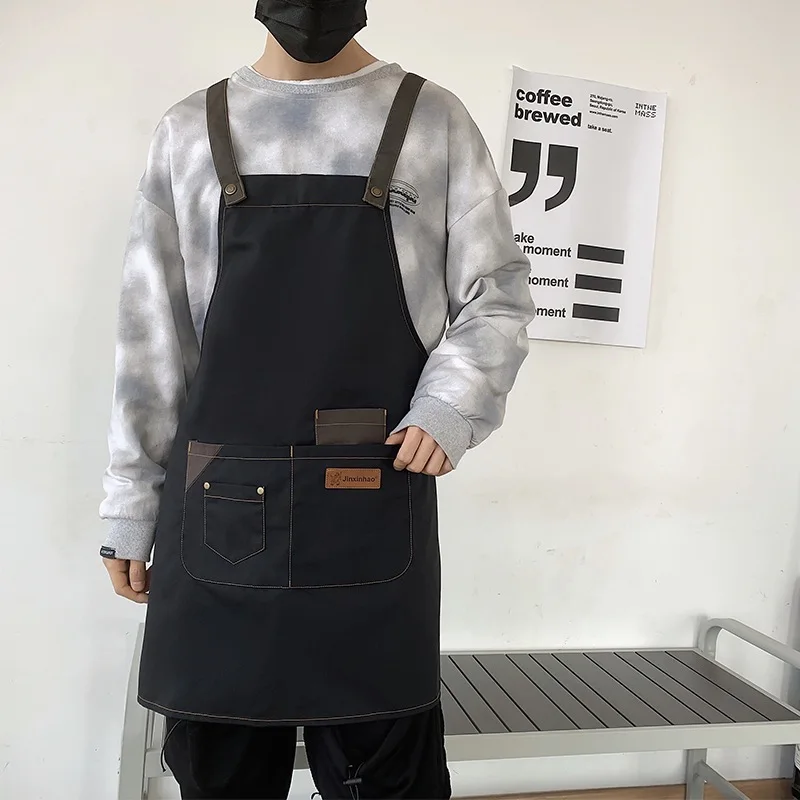 

Personalized Apron With Logo For Restaurant Barista Nail Salon Staff Nail Salon Supermarket Work Clothes Women's Customized Logo