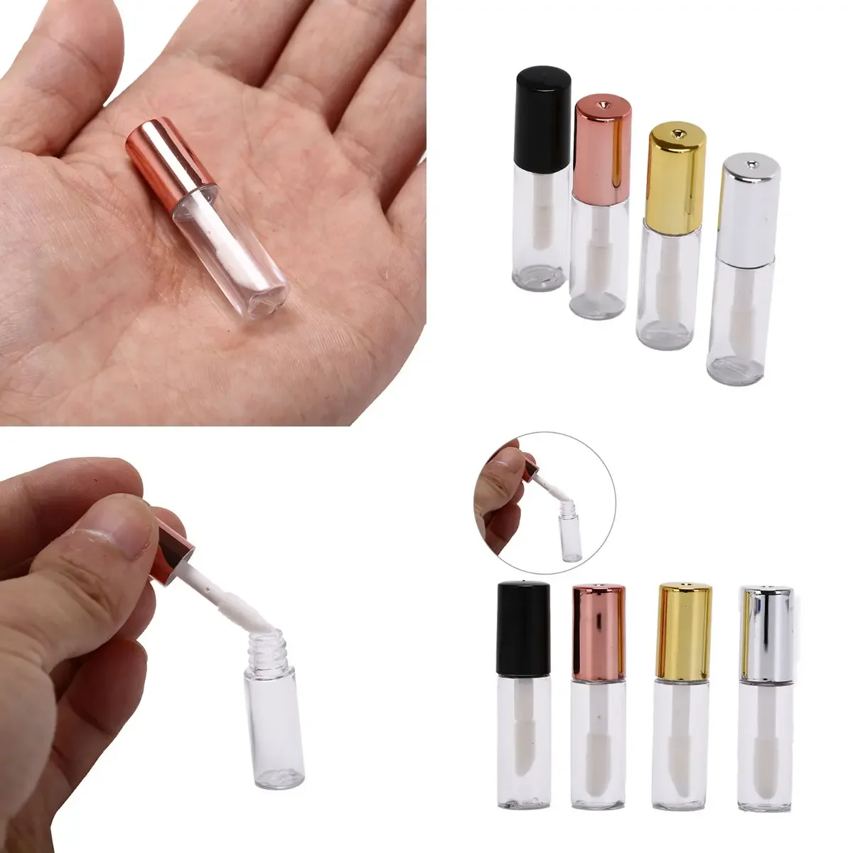 10 unids/lote DIY contenedor de tubo de bálsamo labial con botella de lápiz labial vacía tubo de brillo de labios contenedor de muestra cosmética