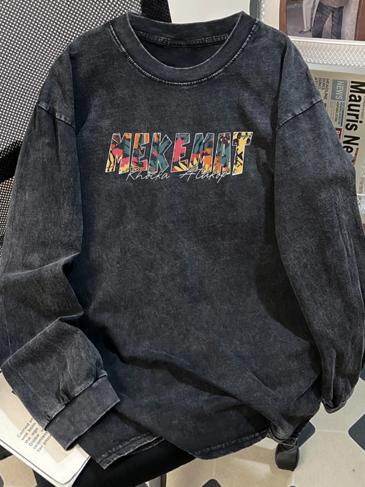Street Fashion Outlet - Kaos Lengan Panjang Outlet Washed Unisex