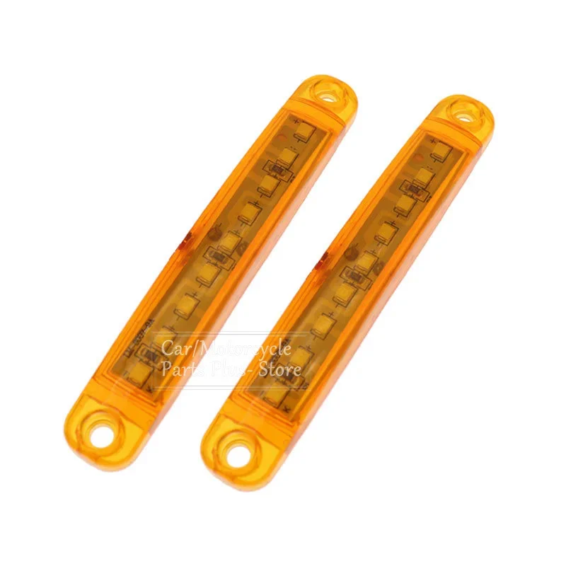 2x Amber 9LED Bus Truck Trailer Truck 24V LED Lights Side Marker Light Waterproof LED Light Tail Indicator Parking Light