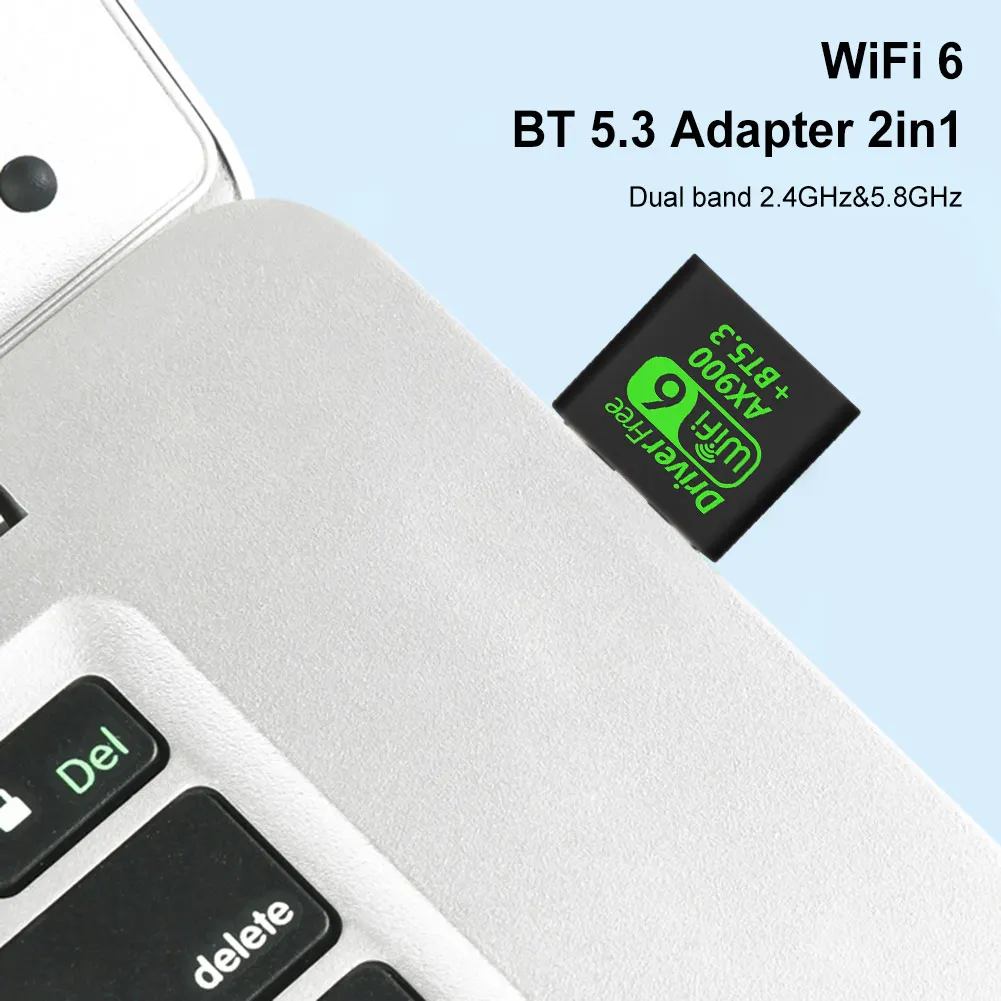 USB WiFi 6 Bluetooth 5.3 Adapter 2 in 1 Dongle Dual Band 2.4G & 5GHz USB WiFi Netwerk Draadloze Wlan Ontvanger voor Desktop PC