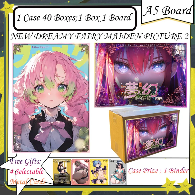 

B5 NEW DREAMY FAIRY MAIDEN PICTURE 2 Board - Goddess Albedo Nezuko Rem Nami Waifu Box Card - Коллекционные игровые аниме-подарки