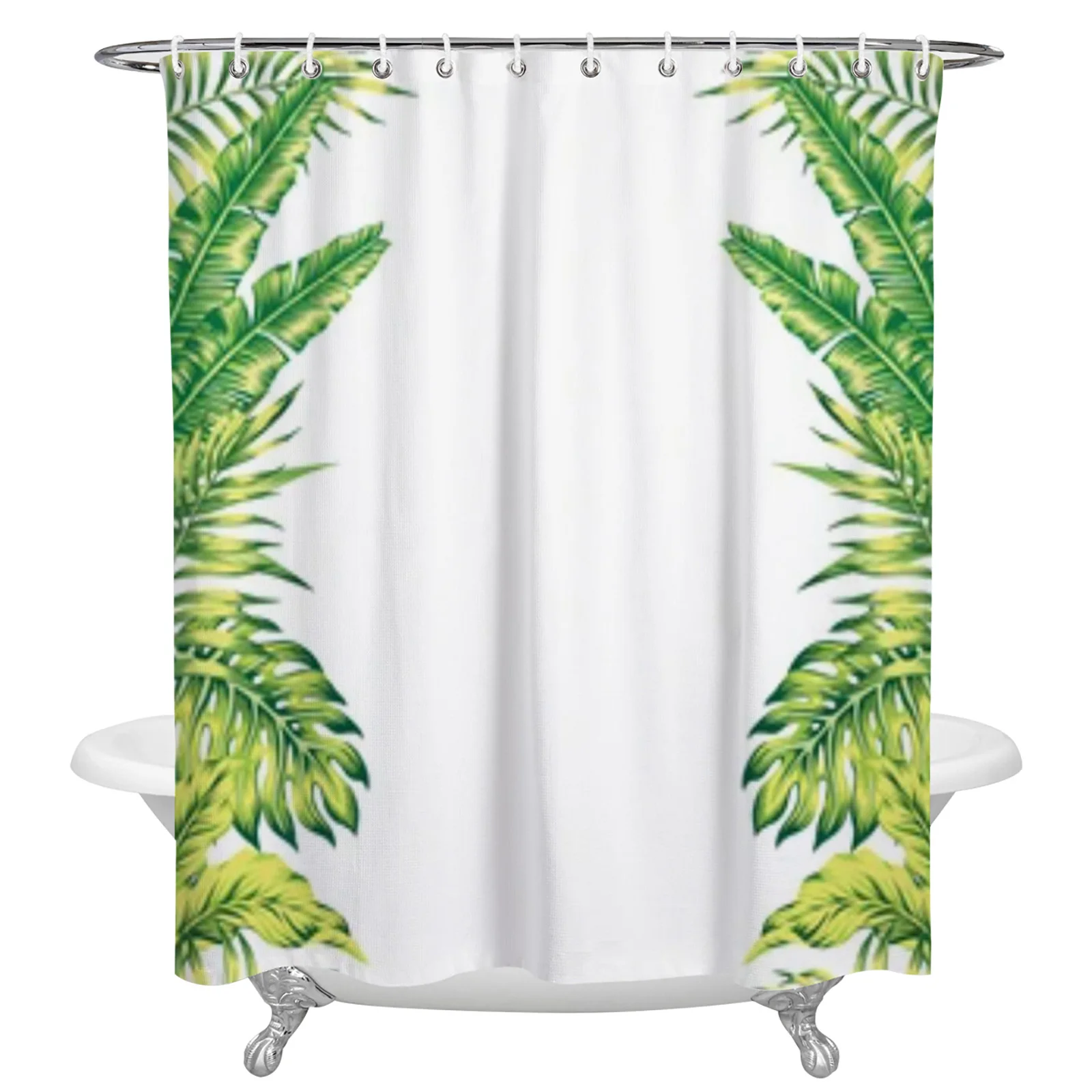 

Tropical Plants Background Shower Curtain Waterproof Polyester Bath Curtain Home Decoration Bathroom Accessory Curtain