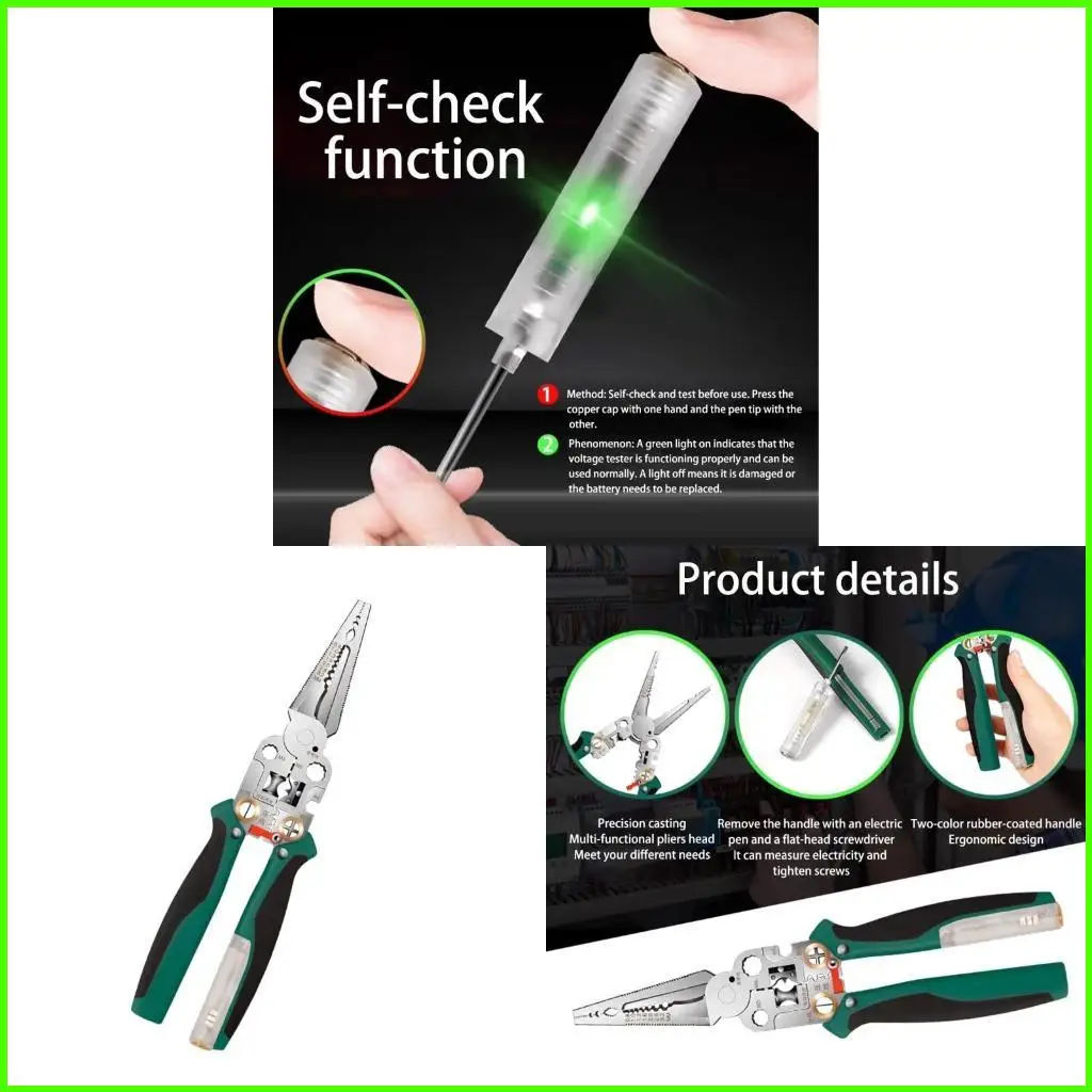 

Advanced Wire Stripper Crimper With Real Time Voltages Detection System Comfortable Grip Handle Fast Stripping Efficiency