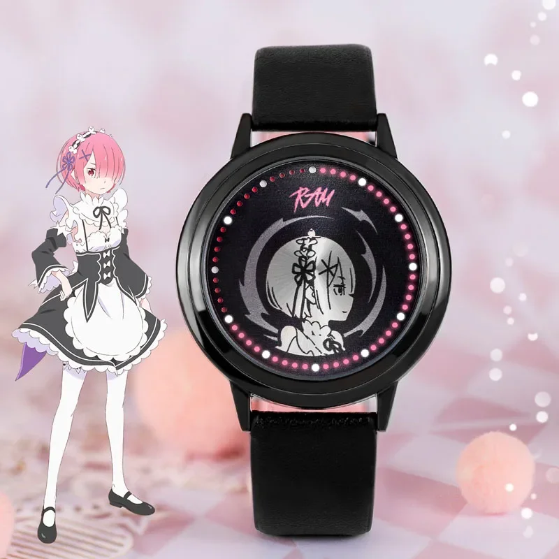 إعادة: الحياة في عالم خالص من ساعة Rezero Re0 منتجات الرسوم المتحركة Rem Ram LED ساعة مقاومة للماء شخصية كرتونية إميليا هدية