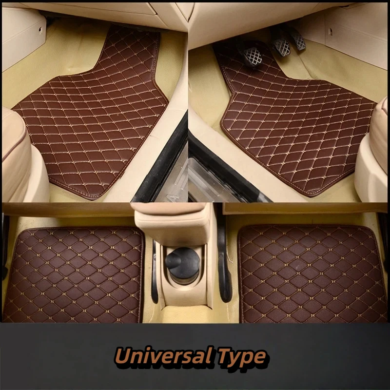 Car Floor Mats Universal 4 Pcs PU Leather Floor Mats Liners Non-Slip For Cars Truck SUV Front Rear Mats Foot Pad Car Accessories